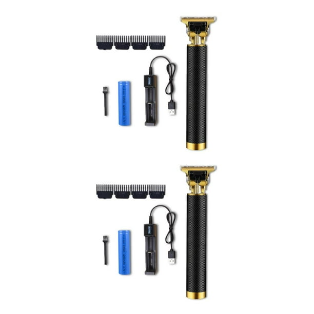 Recortador de pelo recargable por USB Minnieouse 2021 LCD 2piezas Asiento de oro negro