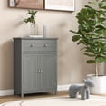 thumbnail image 2 of Topbuy Freestanding Bathroom Storage Cabinet Floor Cabinet with Drawer Doors and Adjustable Shelf for Storage Grey, 2 of 10