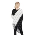 thumbnail image 2 of SWSMCLT Women's Autumn Cape 2025 Comfy Acrylic Baggy Knit Off The Shoulder Cold Weather Top Billowy Capelet Black White One Size, 2 of 2
