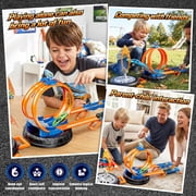 KNMDU Race Car Track Set Toy Stunt Racing Playset with 360° Loop Car Track for Kids Ages 3+ with Four 1:64 Scale Vehicles