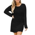 thumbnail image 4 of Alkepwun Beach Cover Ups for Women Sexy Hollow Out Swim Coverup Crochet Long Sleeve Cover Up Swimwear, 4 of 4