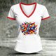 thumbnail image 5 of Women's Football Graphic T-Shirt, Women's V-Neck Short Sleeve Letter Print T-Shirt, Fashion Casual Top for Daily Wear for Soccer Tournament 2026 Red Size: M, 5 of 5