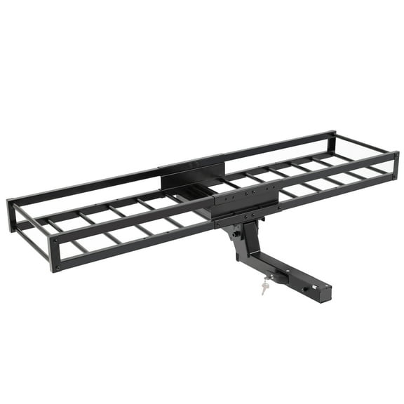 TOOENJOY Folding Hitch Mount Cargo Carrier 59 x 15.7x4.9 Inches, 200Lbs Capacity Hitch Cargo Basket, Fits 2" Hitch Receiver for SUV Pickup Truck