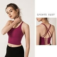 thumbnail image 4 of Naturalour Strappy Sports Bras Criss Cross Bra Sexy Back Push Up Yoga Padded Bralette for Women, 4 of 5