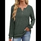 thumbnail image 2 of Suéter para Mujer, Camisetas Henley de Larga, Túnicas para Usar con Leggings, Suéteres de Cuello Redondo A . Verde S, 2 of 8