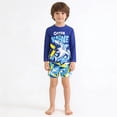 thumbnail image 2 of lnmuld Toddler Boys 2-Piece Sun Swim Set, Long Sleeve Rash Guard & Swim Shorts, Cartoon Print Size:5-6 Years, 2 of 8