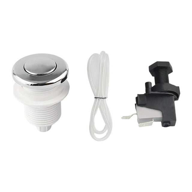 tamizeot Air Switch Kits Portable Cordless on Push Switch all 32mm Off black Switch Pneumatic Button Silver 32mm