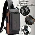 thumbnail image 2 of [Anti-Theft Backpack] High-Capacity Adjustable Crossbody Backpack | Men's, Anti-Theft Password Lock, Durable Fabric, Multi-Compartment Design, Secure Zipper Closure, Secure Travel Bag - Black, 2 of 10