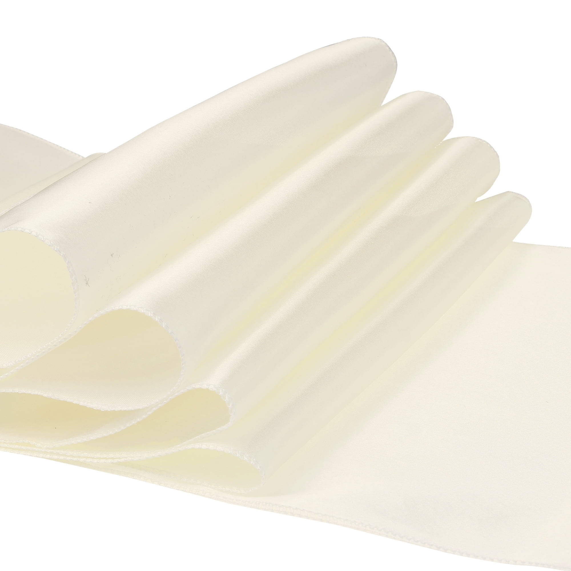 Unique Bargains Satin Silk Polyester Table Runners for Wedding Parties (10 Count) Beige 12"x108"