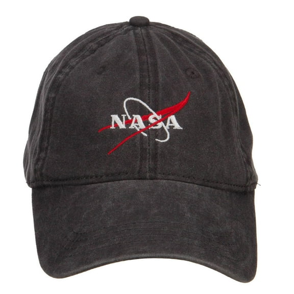 NASA Logo Embroidered Washed Cap - Black OSFM