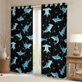 thumbnail image 2 of Feelyou Sea Shark Animal Black Out Curtains, Cute Stars Curtains Pack of 2 (42x63 Each), 2 of 6