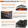 thumbnail image 5 of SYTHERS 32" Fire Pit, Outdoor Wood Burning Fireplace Firepit Table with Poker and Spark Screen for Backyard Patio Garden, Black, 5 of 8
