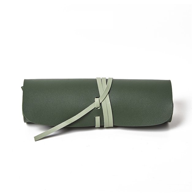 sweethay Bolsas de cosméticos impermeables portátiles de cuero PU estuche de maquillaje de moda organizador de belleza bolsa de almacenamiento Bolsas de maquillaje Verde 15*6*10cm