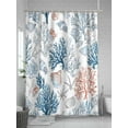 thumbnail image 5 of Fsddascl Red Blue Coral Shower Curtain Set - 66" x 72" Washable Bathtub Curtain with 12 Hooks, Summer Ocean Coastal Starfish Shells Waterproof Fabric Stall Shower Curtains for Bathroom/Bathtub, 5 of 6