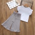 thumbnail image 6 of Hiijoy Little Girls Clothes Set Flutter Sleeve T-Shirt Pleated Pants Outfits, Sizes 5-6Y, 6 of 6