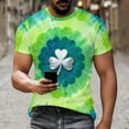 thumbnail image 3 of Saint Patricks Day Shirt Men Short Sleeve Round Neck Top Tie Dye Shamrock Shirt Casual Summer Graphic Tees Irish St Patricks Day Shirts, 3 of 8