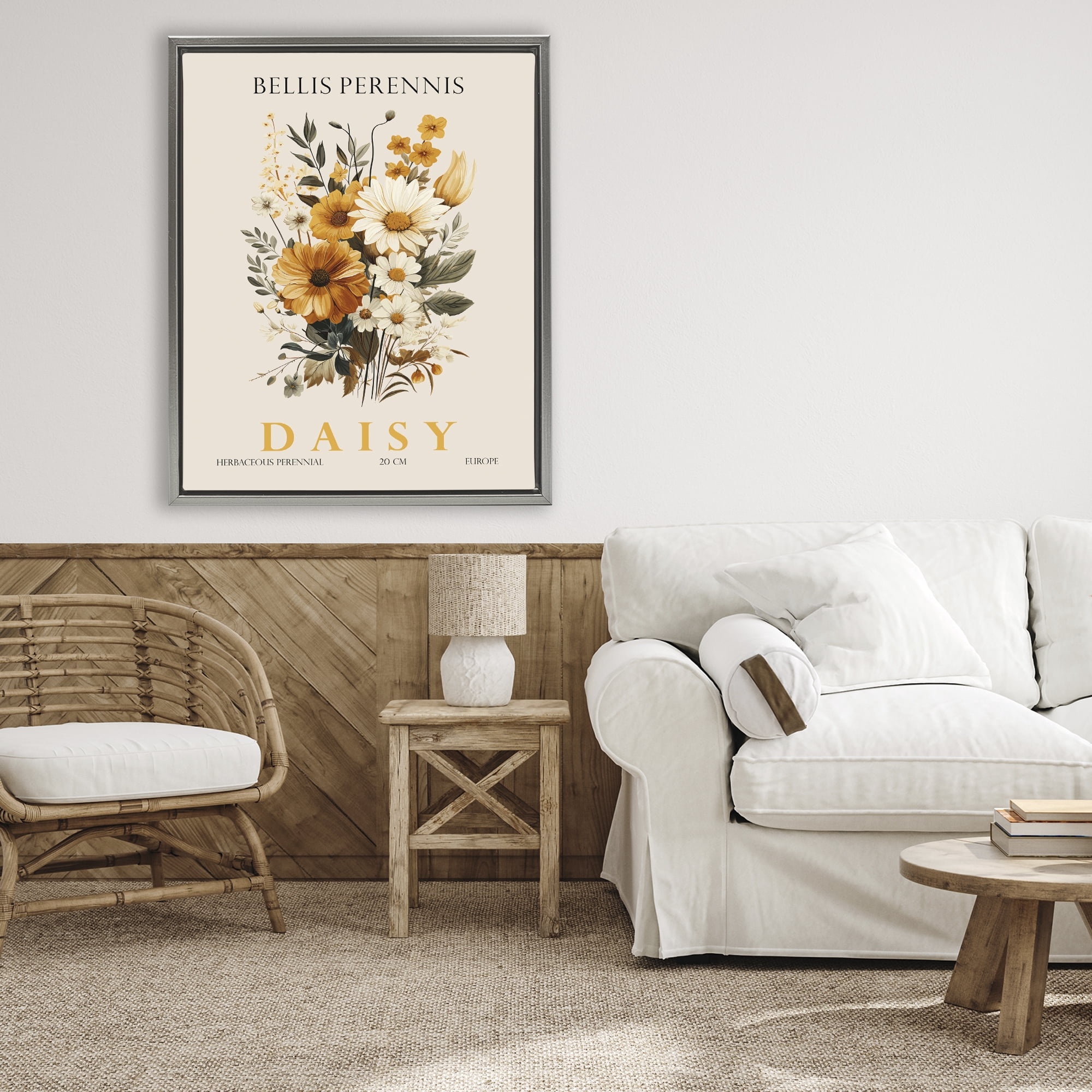 Stupell Industries Nature Daisy Bundle Gray Framed Floater Canvas Wall Art, design by Christopher Giampietro