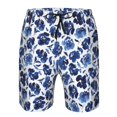 thumbnail image 3 of Logiee Blue Roses Print Mens Swim Trunks Quick Dry Board Shorts,Breathable Hawaii Beach Shorts Swimwear Bathing Suits-3X-Large, 3 of 6