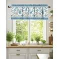 thumbnail image 2 of Curtain Valance for Windows,Ocean Starfish Shell Coral Kitchen Valances Rod Pocket Short Curtains,Blue Stripe Boho Style Window Treatment Panel for Bedroom Bathroom 42"x12", 2 of 7