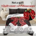 thumbnail image 4 of Yspwyqan Christmas Santa Bow Bedding Set Full, Black Xmas Holiday Bed Sets Comforter with 2 Pillow Shams, Soft Breathable Bedding for Bedroom Guest Room Decor, 4 of 7