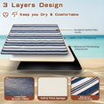 thumbnail image 3 of Extra Large Dual-Layer Waffle Weave Picnic Blanket - Blue & White Stripes - Includes Carry Tote - All-Season for Beach, Camping, BBQ (Durable Outdoor Mat), 3 of 7