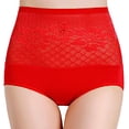thumbnail image 2 of TANGNADE Culottes Taille Haute pour Femmes Grande Taille Bikini Sans Coutures Absorption Régulière Culottes en Coton Rouge, 2 of 9