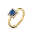 thumbnail image 4 of Round and Princess Cut Natural Sapphire Gemstone Ring in 14K Yellow Gold (Size: 5), 4 of 6
