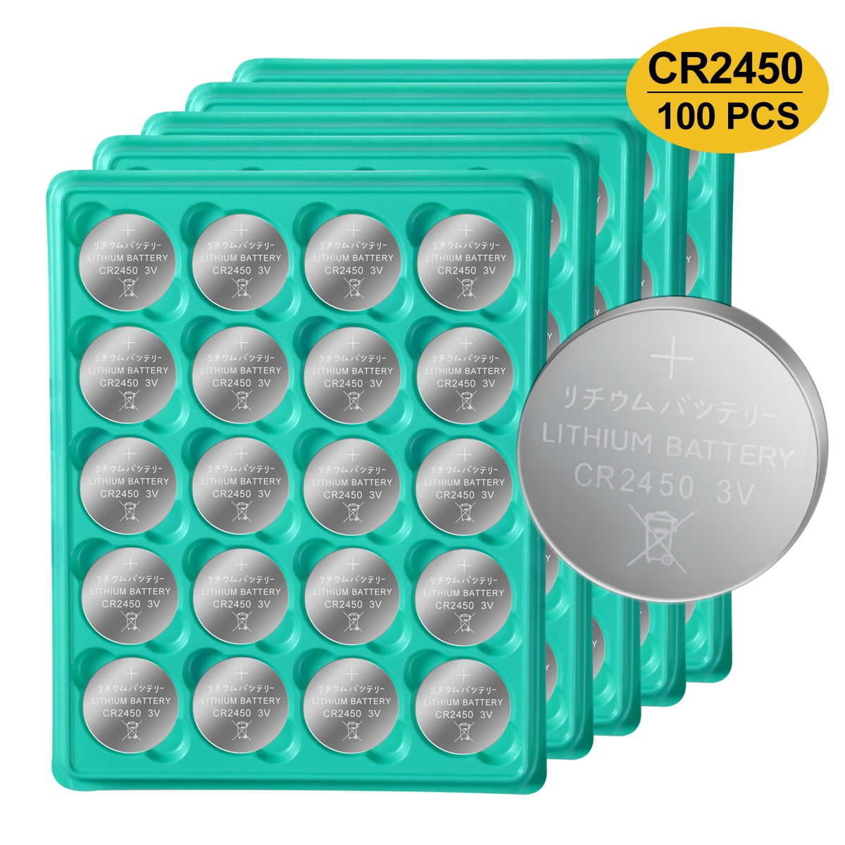 CR2450 Battery 3v Lithium Coin Cell Batteries - High Capacity