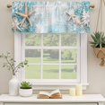 thumbnail image 2 of Coastal Beach Starfish Curtain Valances for Windows, Kitchen Valance Window Treatments Panel 2 Pack, Shell Snowflake Teal Rod Pocket Short Curtains for Bathroom Bedroom 42 x 18 Inch, 2 of 8