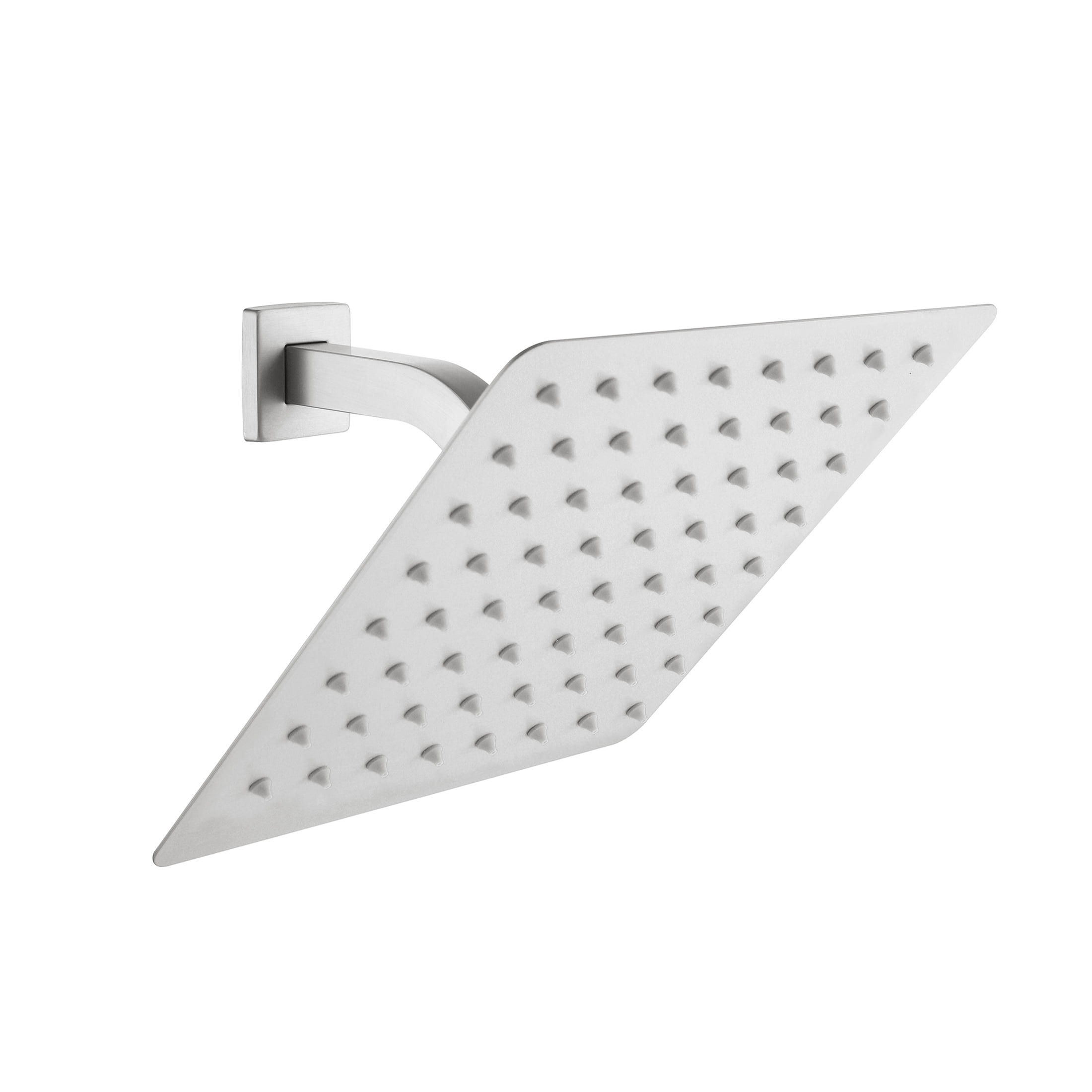 JERFIT Ultra-Thin High Pressure Rain Shower Head, Brushed Nickel Stainless Steel Square Showerhead with Self-Cleaning Silicone Jets, Waterfall Spa Experience