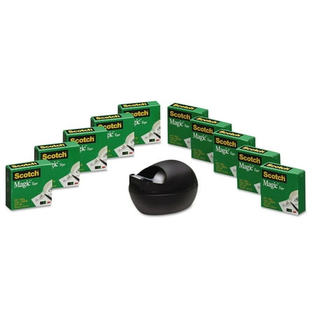 Scotch Magic Tape Value Pack w/Black Karim Rashid Dispenser, 3/4