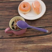 Silicone Dinner Spoon Long Handle Restaurant Kitchen Dessert Shop Purple