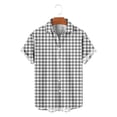 thumbnail image 6 of COSFO Casual Button Down Shirts for Men Plaid Summer Short Sleeve Beach Shirt Vacation Loose Fit Collared Men Shirts, 6 of 7