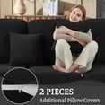 thumbnail image 4 of Sectional Couch Covers for Sofa Cushion L Shaped Couch Cover Washable Soft Couch Cushion Covers Stretch Sofa Slipcovers with 2 Pcs Pillowcases(3-Piece 2 Seater + 1 Chaise, Black), 4 of 14
