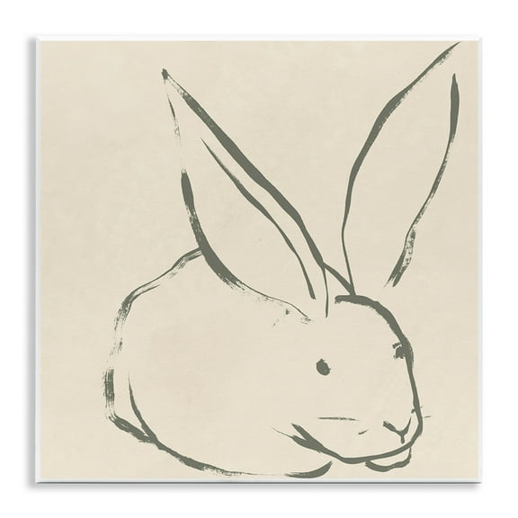 Stupell Industries Simple Rabbit Outline Animals & Insects Drawing Unframed Art Print Wall Art, 12 x 12