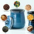 thumbnail image 5 of Hasense Kitchen Canister, 88 OZ Ceramic Coffee Container Cookie Jar with Airtight Lid for Countertop, Large Food Storage Jar for Serving Sugar,Flour,Spice,Salt,Candy,Treat,Snack,Dog Cat food (Blue), 5 of 6