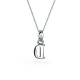 thumbnail image 2 of Bling Jewelry Womens ABC Block Letter Initial Pendant Necklace Silver Alphabet, 2 of 4