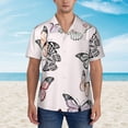 thumbnail image 2 of Sikiie Beautiful Butterfly Print Men's Hawaiian Shirt, Summer Beach Button Pocket Short Sleeve T-Shirt,XX-Large, 2 of 7