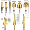 thumbnail image 3 of Juego de brocas escalonadas de 10 piezas, vástago hexagonal de 1/4 pulgadas, juego de brocas para fregadero de 5 flautas con resorte automático, 3 of 5