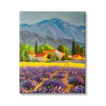 Stupell Industries Lavender Field Landscape Nature Painting Gallery Wrapped Canvas Print Wall Art, 16 x 20