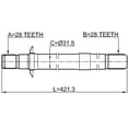 thumbnail image 2 of Febest AXLE HALF SHAFT RIGHT 28X420.5X28 # 1212-DM15RH OEM 49560-C5270, 2 of 2