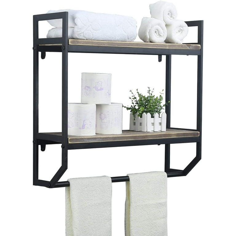 Organize It All Chrome 2-Tier Metal Wall Mount Bathroom Shelf (19.62-in x  22.5-in x 6.87-in) in the Bathroom Shelves department at