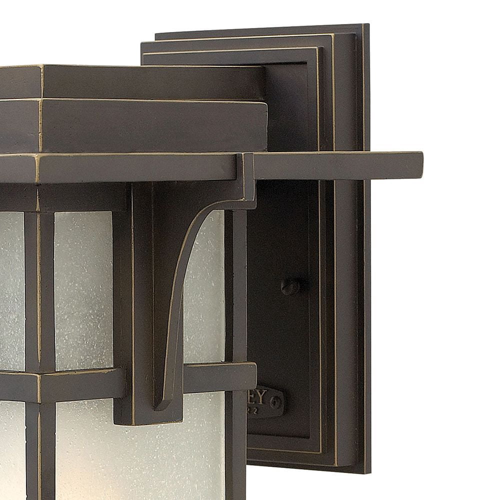 Hinkley Lighting 2234 15" Height 1-Light Lantern Outdoor Wall Sconce with Etched Seedy Shade from the Manhattan Collection