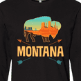 thumbnail image 4 of Inktastic Montana Gift Buffalo Silhouette Long Sleeve T-Shirt, 4 of 5