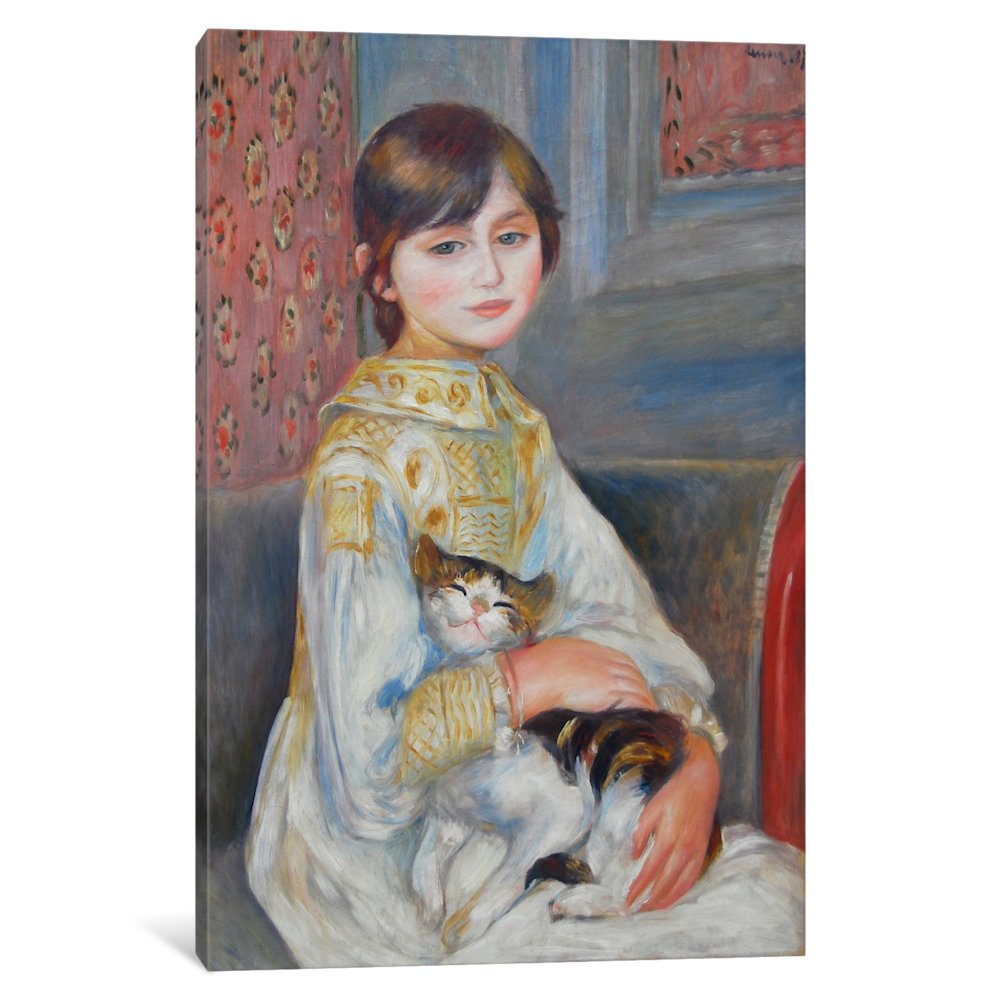 iCancas Julie with Cat 1887 Gallery Wrapped Canvas