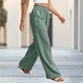 thumbnail image 2 of Levmjia Women Wide Leg Pants High Waisted Solid Color Casual Lounge Pants with Pockets Elastic Waist Flowy Straight Leg Trousers, 2 of 7