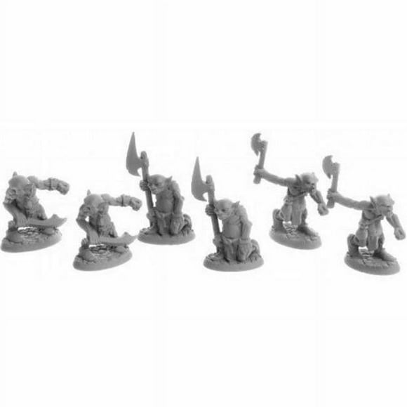 Reaper Miniatures REM07043 Figurines de Gardiens du Donjon Gobelins Raiders, 6 Pcs