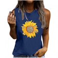 thumbnail image 5 of Hauts Grande Taille pour Femmes Imprimé Tournesol Sans Manches Débardeur Été & Printemps Col Rond Décontracté Ample Tee-Shirts Confortables, 5 of 5