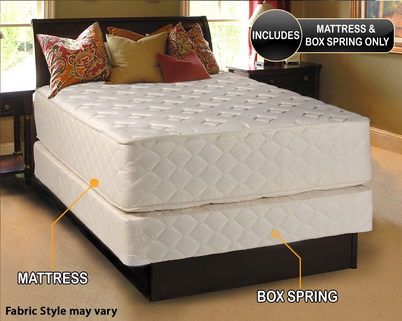 Legacy Single-Sided Twin Size Medium Firm Mattress and Low 5" Box Spring Set 
