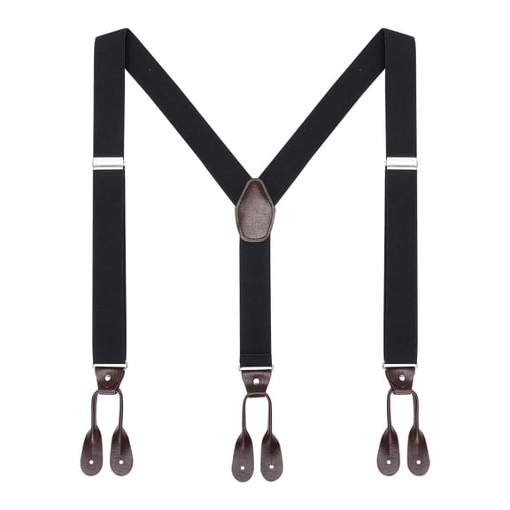 Fiykzur Men's Button End Suspenders - Y-Back Elastic Tuxedo Braces